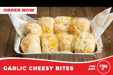 Garlic Cheesy Bites for just $3.99! Order now at your local Me-N-Ed's Pizzeria!